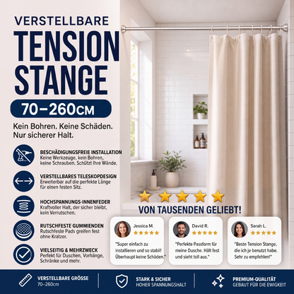 🔧 50 % DE RÉDUCTION EN CE MOMENT ! 📏 Tringle réglable sans perçage – Montage sans outils, fixation solide et polyvalente – Crée instantanément un espace de rangement partout et à tout moment 🏠