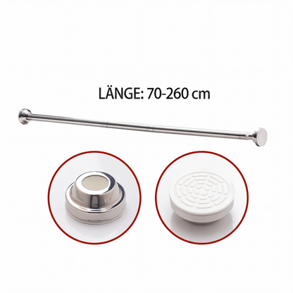 🔧 50 % DE RÉDUCTION EN CE MOMENT ! 📏 Tringle réglable sans perçage – Montage sans outils, fixation solide et polyvalente – Crée instantanément un espace de rangement partout et à tout moment 🏠