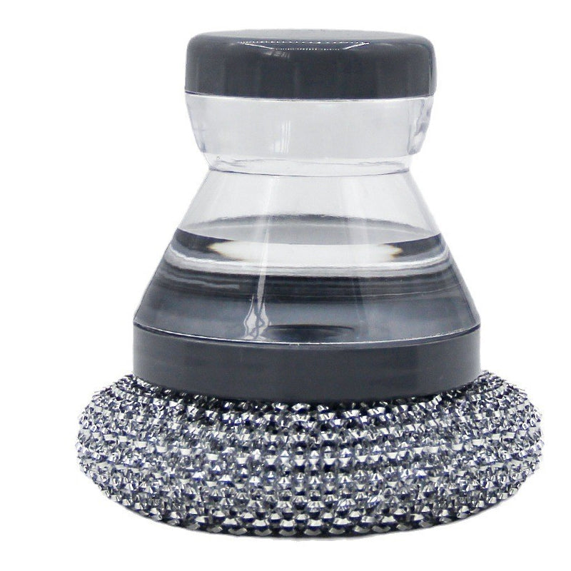 Brosse à récurer avec distributeur de liquide vaisselle et tête amovible en PET