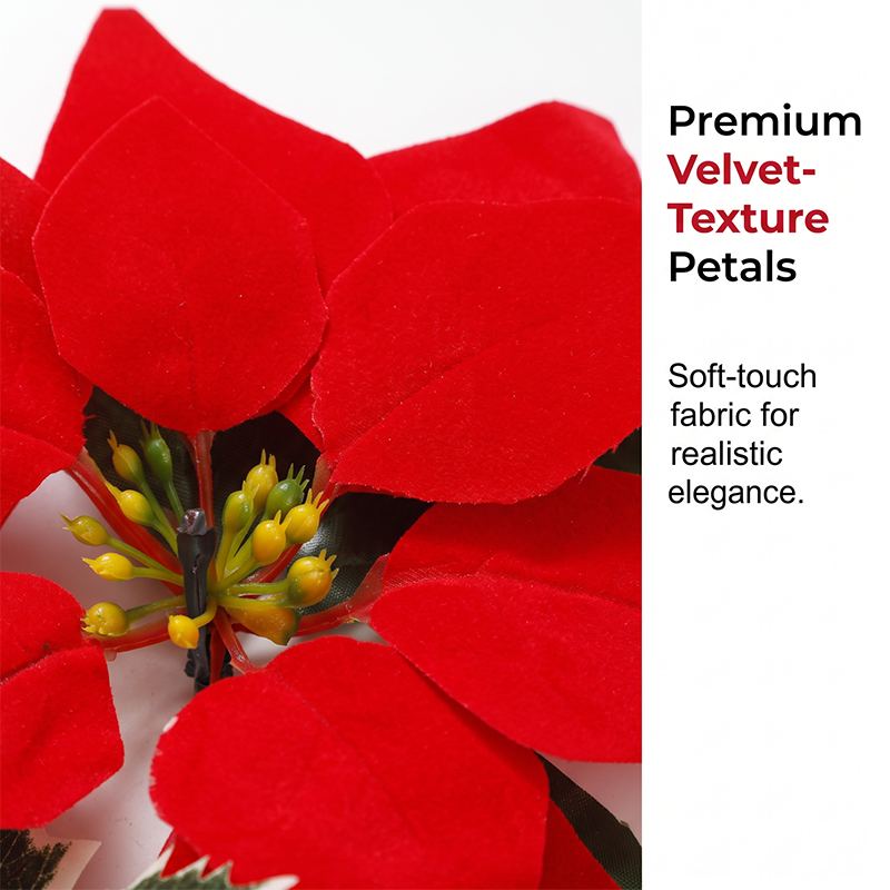 🕊️🎄 Guirlande de Noël florale – Poinsettias lumineux, ambiance chaleureuse, habillez votre intérieur de tradition et de douceur, pour des fêtes inoubliables en famille 🌟🏠