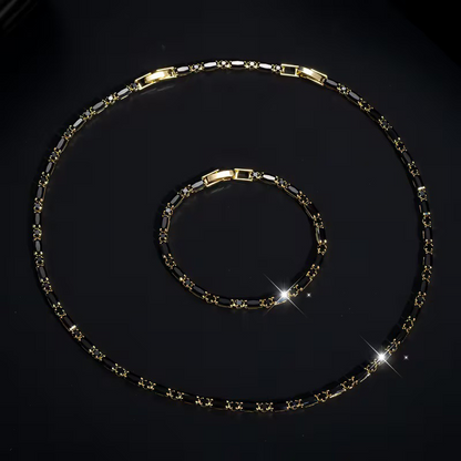 ✨ 50% DE RÉDUCTION ! Parure Bijoux Scintillants pour Homme – Collier & Bracelet Zircon Cubique, Style Street Luxe