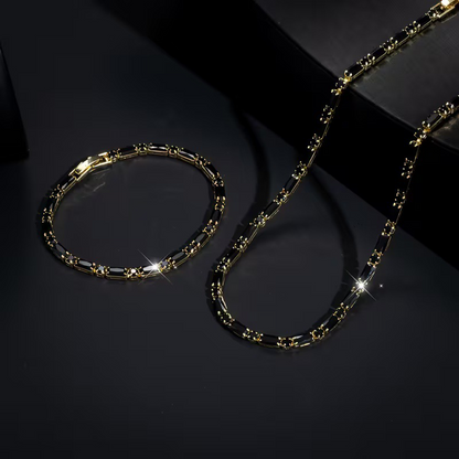 ✨ 50% DE RÉDUCTION ! Parure Bijoux Scintillants pour Homme – Collier & Bracelet Zircon Cubique, Style Street Luxe