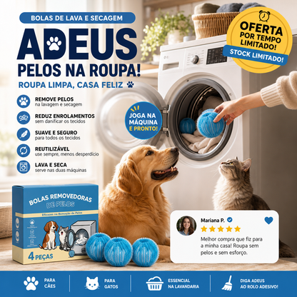 🔥Découverte de 60% dans la dernière journée !🔥Bolas de lavage réutilisés pour enlever les poils d'animaux d'estimation