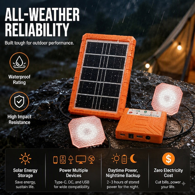 ☀️ 50 % DE RÉDUCTION MAINTENANT ! Panneau solaire portable en matériau résistant – Recharge et alimentation 2 en 1, pour téléphones, batteries et appareils, camping et urgence
