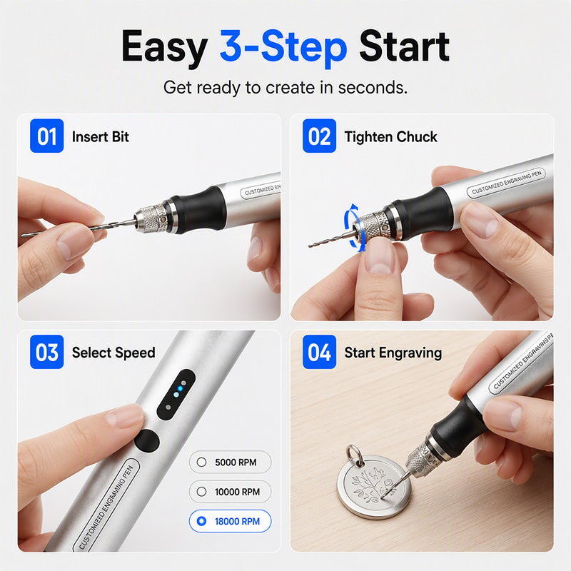 ⏳Offre spéciale à durée limitée⏰Mini stylo graveur électrique sans fil – Outil de gravure de précision portable