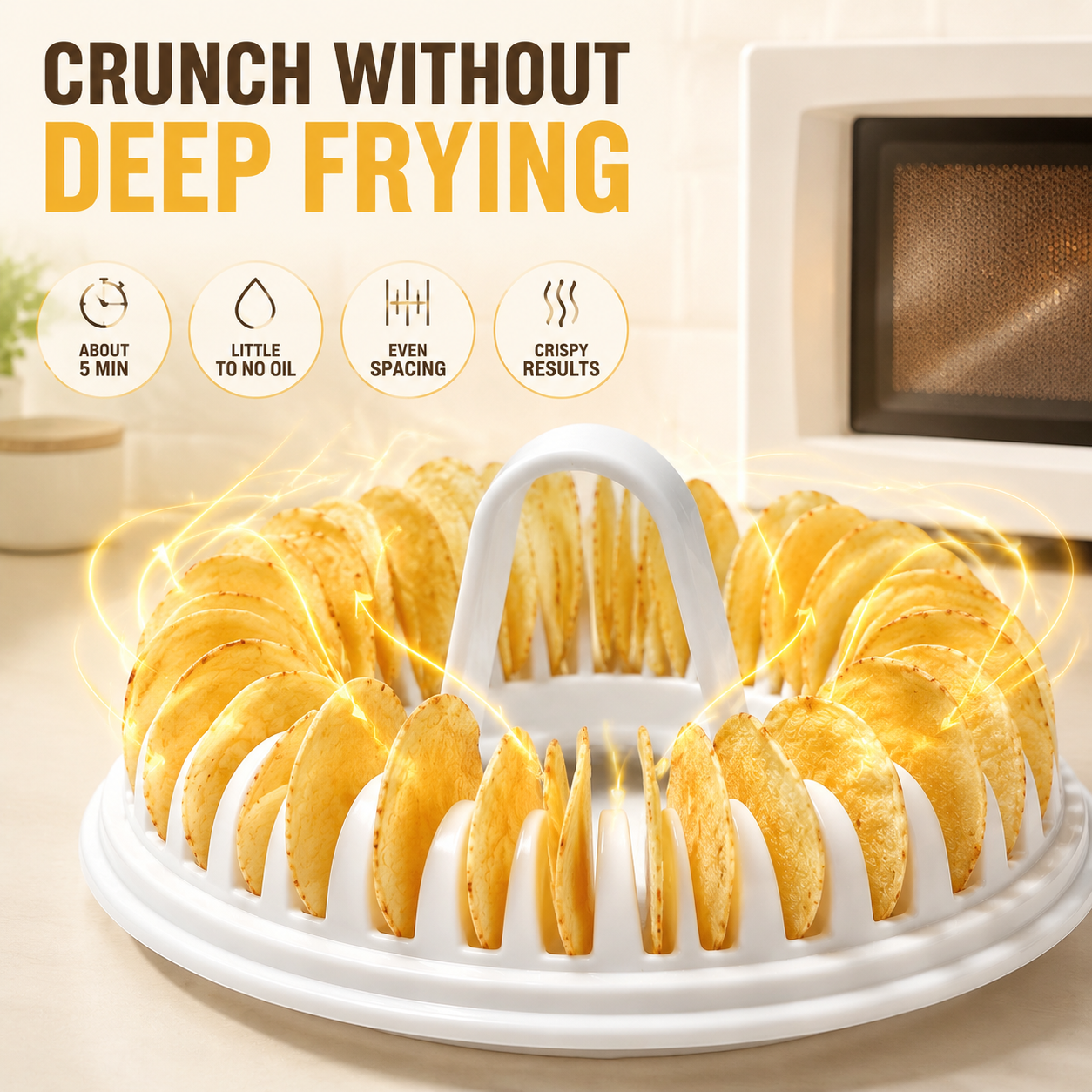 Machine à chips de pommes de terre à faire soi-même pour micro-ondes avec ensemble de bols à trancher