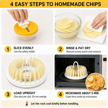 Machine à chips de pommes de terre à faire soi-même pour micro-ondes avec ensemble de bols à trancher