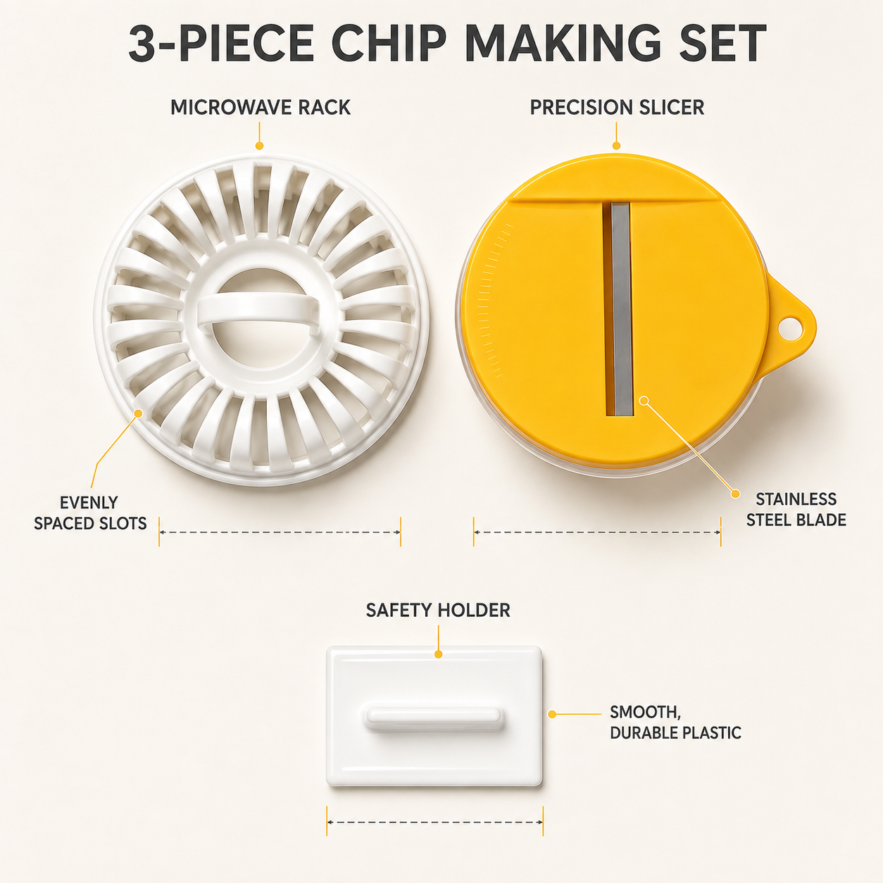 Machine à chips de pommes de terre à faire soi-même pour micro-ondes avec ensemble de bols à trancher