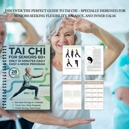 🧘☯️ Livre « 28 jours de tai-chi » – Un programme progressif pour débutants, apaise le stress, améliore l’équilibre et le sommeil, la routine bien-être à adopter chez soi 🌿📖