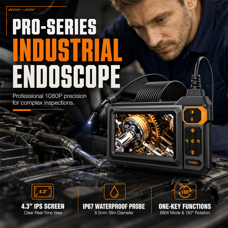 🔍 OFFRE LIMITÉE -50 % ! ⚡Endoscope d'inspection HD – Écran IPS, sonde étanche IP67 ✨