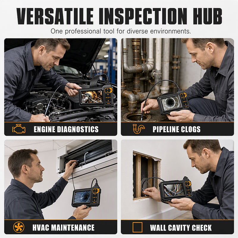 🔍 OFFRE LIMITÉE -50 % ! ⚡Endoscope d'inspection HD – Écran IPS, sonde étanche IP67 ✨