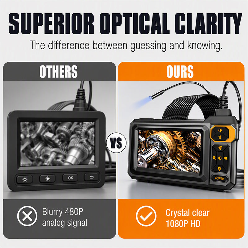 🔍 OFFRE LIMITÉE -50 % ! ⚡Endoscope d'inspection HD – Écran IPS, sonde étanche IP67 ✨