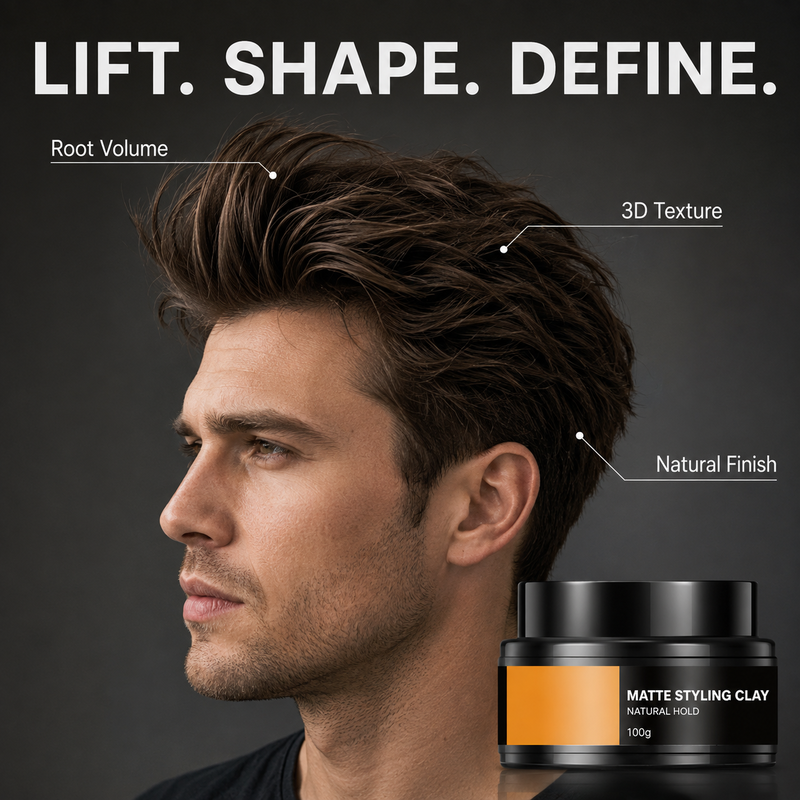 Pâte coiffante pour homme, fixation forte et texture légère