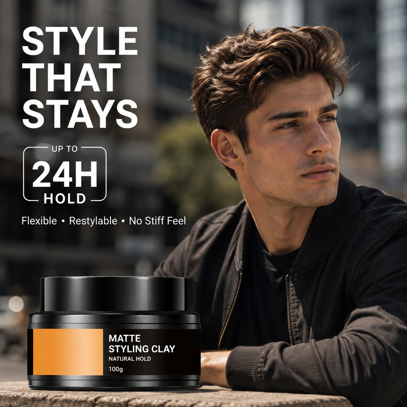 Pâte coiffante pour homme, fixation forte et texture légère