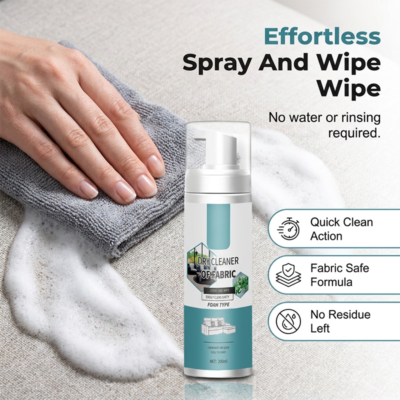 Mousse Nettoyante pour Tissus Sans Rinçage – Anti-Taches, Séchage Rapide, Multiusage