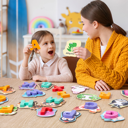 🧩 55 % DE RÉDUCTION EN CE MOMENT ! 🎨 Jouet d’association lettres et animaux en bois👶