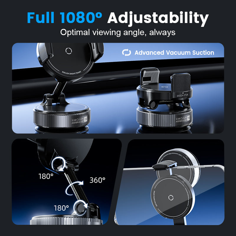 🚗 50% DE RÉDUCTION ! 🧲 Support Voiture Magnétique Réglable avec Base à Ventouse – Aimants N55 Puissants, Rotation 1080° & Fixation Instantanée – Compatible Universel avec Tous les Smartphones 📱