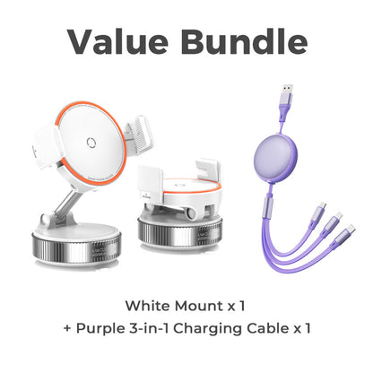 🚗 50% DE RÉDUCTION ! 🧲 Support Voiture Magnétique Réglable avec Base à Ventouse – Aimants N55 Puissants, Rotation 1080° & Fixation Instantanée – Compatible Universel avec Tous les Smartphones 📱