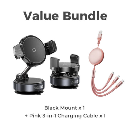 🚗 50% DE RÉDUCTION ! 🧲 Support Voiture Magnétique Réglable avec Base à Ventouse – Aimants N55 Puissants, Rotation 1080° & Fixation Instantanée – Compatible Universel avec Tous les Smartphones 📱