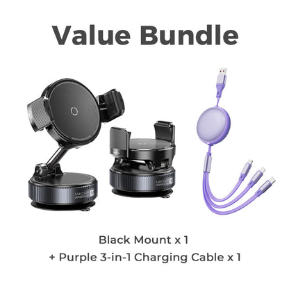 🚗 50% DE RÉDUCTION ! 🧲 Support Voiture Magnétique Réglable avec Base à Ventouse – Aimants N55 Puissants, Rotation 1080° & Fixation Instantanée – Compatible Universel avec Tous les Smartphones 📱
