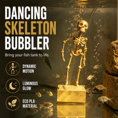 ⏳🔥50 % DE RÉDUCTION POUR UNE DURÉE LIMITÉE ! ⏰💧Bubbler pour aquarium « Squelette dansant »💀