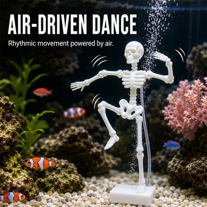⏳🔥50 % DE RÉDUCTION POUR UNE DURÉE LIMITÉE ! ⏰💧Bubbler pour aquarium « Squelette dansant »💀