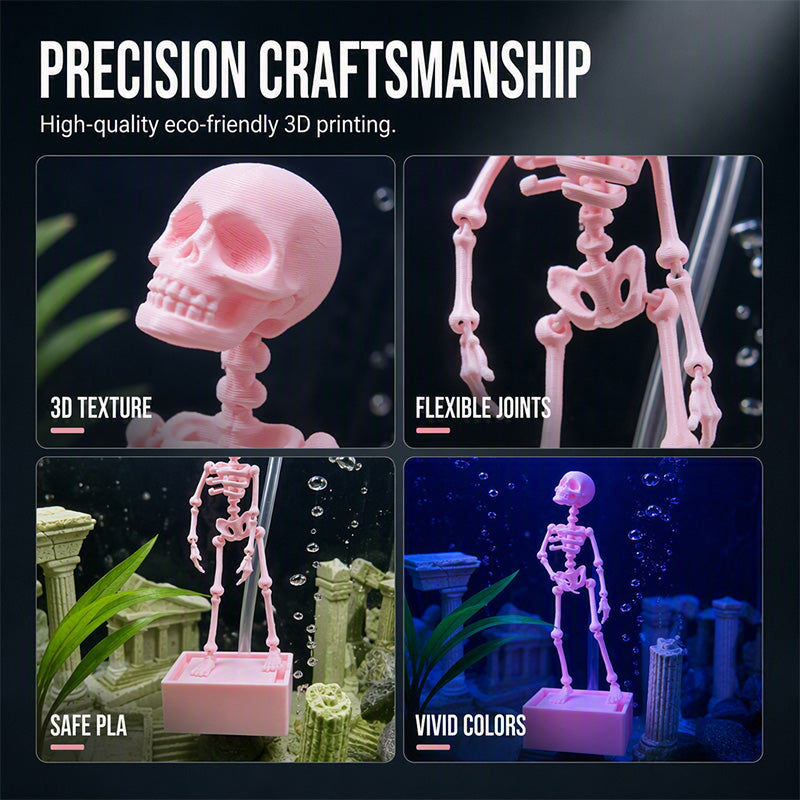 ⏳🔥50 % DE RÉDUCTION POUR UNE DURÉE LIMITÉE ! ⏰💧Bubbler pour aquarium « Squelette dansant »💀