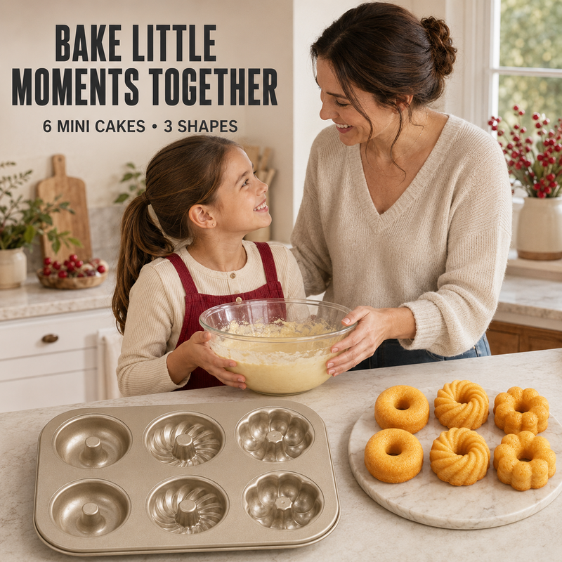 Mini-moule à gâteau Bundt antiadhésif à plusieurs cavités