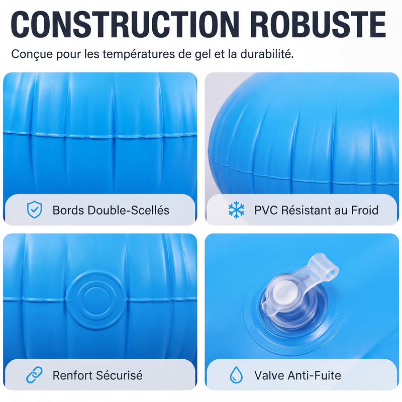 ❄️ PROMO LIMITÉE 57% DE RÉDUCTION ! ✨ Coussin d'Air d'Hivernage pour Piscine – Anti-Gel, Avec Cordes 🛟