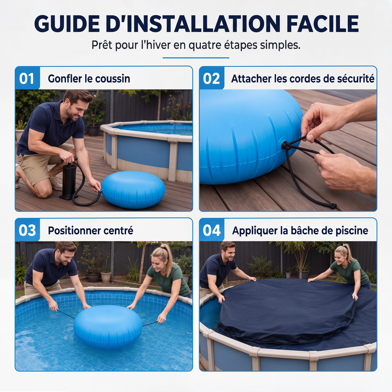 ❄️ PROMO LIMITÉE 57% DE RÉDUCTION ! ✨ Coussin d'Air d'Hivernage pour Piscine – Anti-Gel, Avec Cordes 🛟