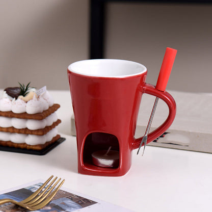 🍫 50 % DE RÉDUCTION EN CE MOMENT ! ☕ Tasse à fondue au chocolat en céramique | Chauffe-plat à bougie – 200 ml ✨