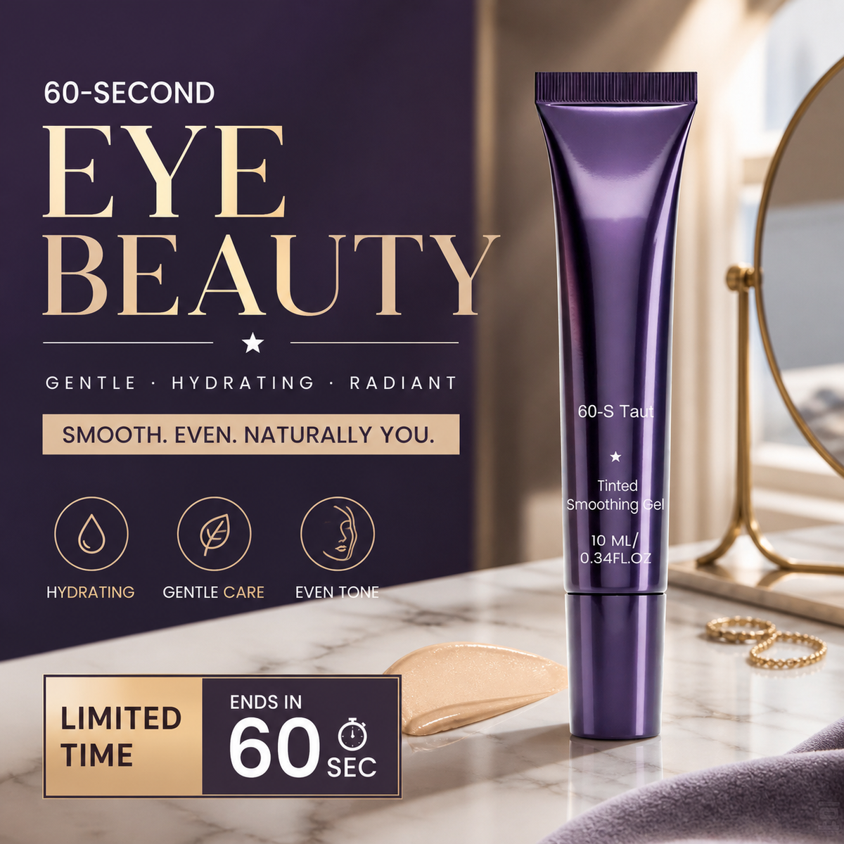 💰 Économies exceptionnelles - 50 % DE RÉDUCTION 🔥 Kit de maquillage pour les yeux « 60 secondes » – Gel teinté raffermissant pour les poches et les cernes