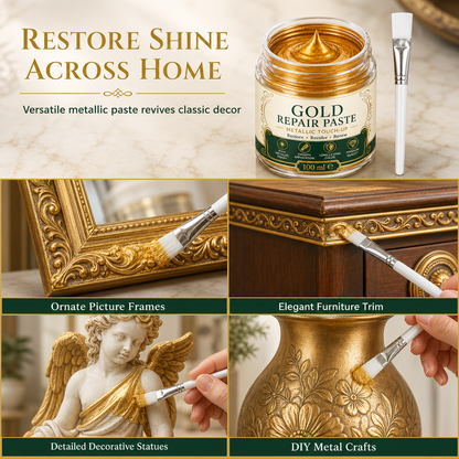 🔥 -50 % PROMO ✨ Pâte de retouche pour peinture métallisée 🖌️ Or ou argent, application facile au pinceau
