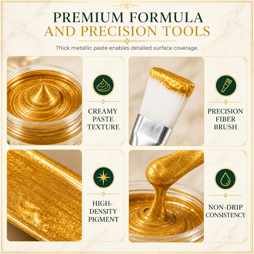 🔥 -50 % PROMO ✨ Pâte de retouche pour peinture métallisée 🖌️ Or ou argent, application facile au pinceau