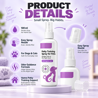 Spray d'apprentissage de la propreté pour chiens et chats