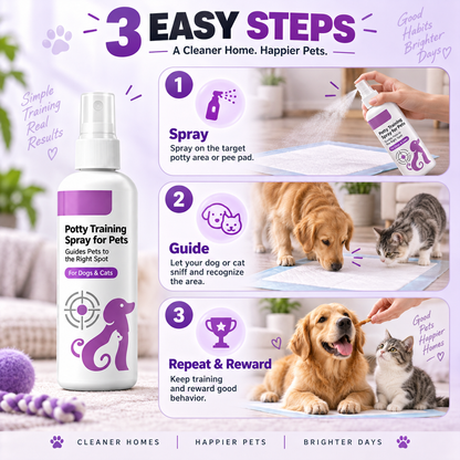 Spray d'apprentissage de la propreté pour chiens et chats