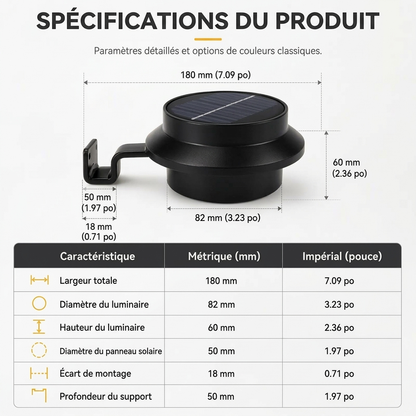 🔥‑50% Réduction !🛒✨ Lampes solaires murales pour gouttières ☀️ LED étanches extérieur, parfait pour jardin et clôture ✨
