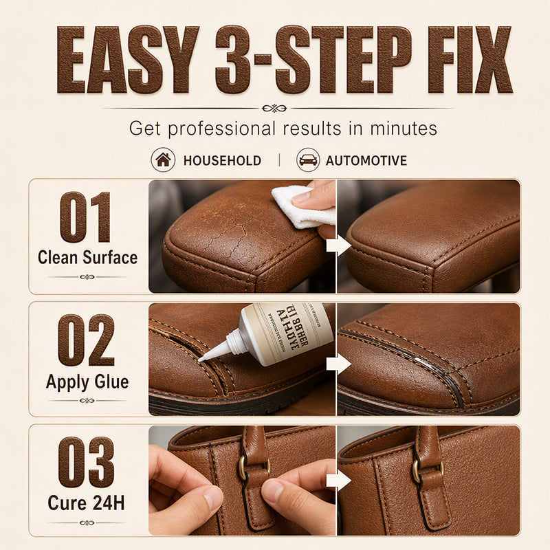 👜 56 % DE RÉDUCTION MAINTENANT ! Colle de réparation pour cuir en formule transparente et flexible – Collage et renforcement 2 en 1, recolle sacs, chaussures et canapés sans durcir ni laisser de traces