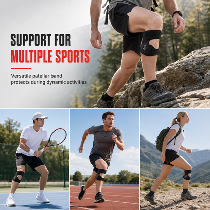 ⏰PROMO LIMITÉE -50%✨Sangle de maintien rotulien🏃Réduit la pression du tendon, parfait pour course et randonnée