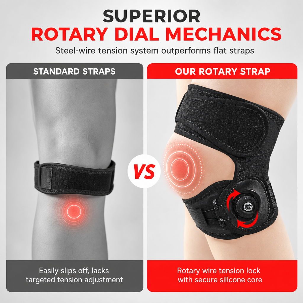 ⏰PROMO LIMITÉE -50%✨Sangle de maintien rotulien🏃Réduit la pression du tendon, parfait pour course et randonnée