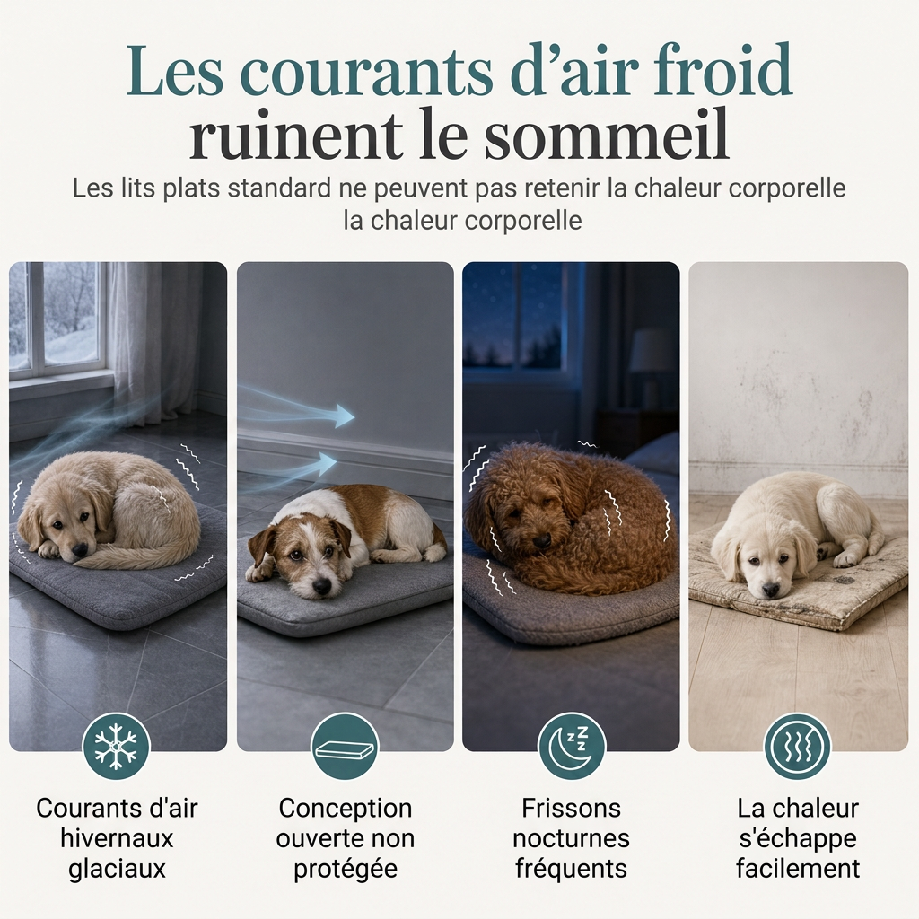 🐈🛏️ Nid-caverne Semi-fermé pour Chats et Petits Chiens – Chaud, Coupe-vent et Douillet pour un Sommeil Profond