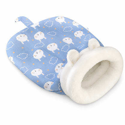 🐈🛏️ Nid-caverne Semi-fermé pour Chats et Petits Chiens – Chaud, Coupe-vent et Douillet pour un Sommeil Profond