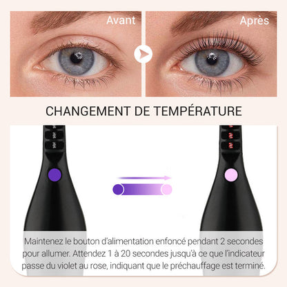 🔥👁️ Recourbe-cils chauffant électrique – Mini recourbe-cils portable rechargeable pour un relevé et une courbure longue durée 💕