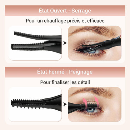 🔥👁️ Recourbe-cils chauffant électrique – Mini recourbe-cils portable rechargeable pour un relevé et une courbure longue durée 💕