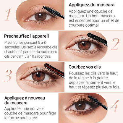🔥👁️ Recourbe-cils chauffant électrique – Mini recourbe-cils portable rechargeable pour un relevé et une courbure longue durée 💕