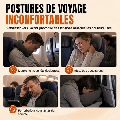 ✈️💤 Kit de Sommeil Suspendu pour Avion & Voyage – Maintien Cervical Anti-Affaissement, Masque 3D 100% Occultant & Repose-Bras Confort ✨