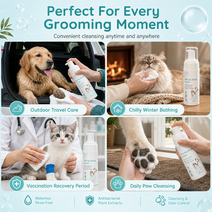🥳VENTE FLASH 2026 -70% !💞50K+ VENDUS !🐶Rafraîchissez vos animaux instantanément ! Mousse Nettoyante Sans Rinçage et Sans Eau pour Animaux