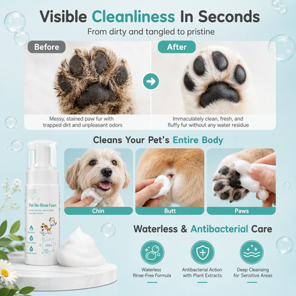 🥳VENTE FLASH 2026 -70% !💞50K+ VENDUS !🐶Rafraîchissez vos animaux instantanément ! Mousse Nettoyante Sans Rinçage et Sans Eau pour Animaux
