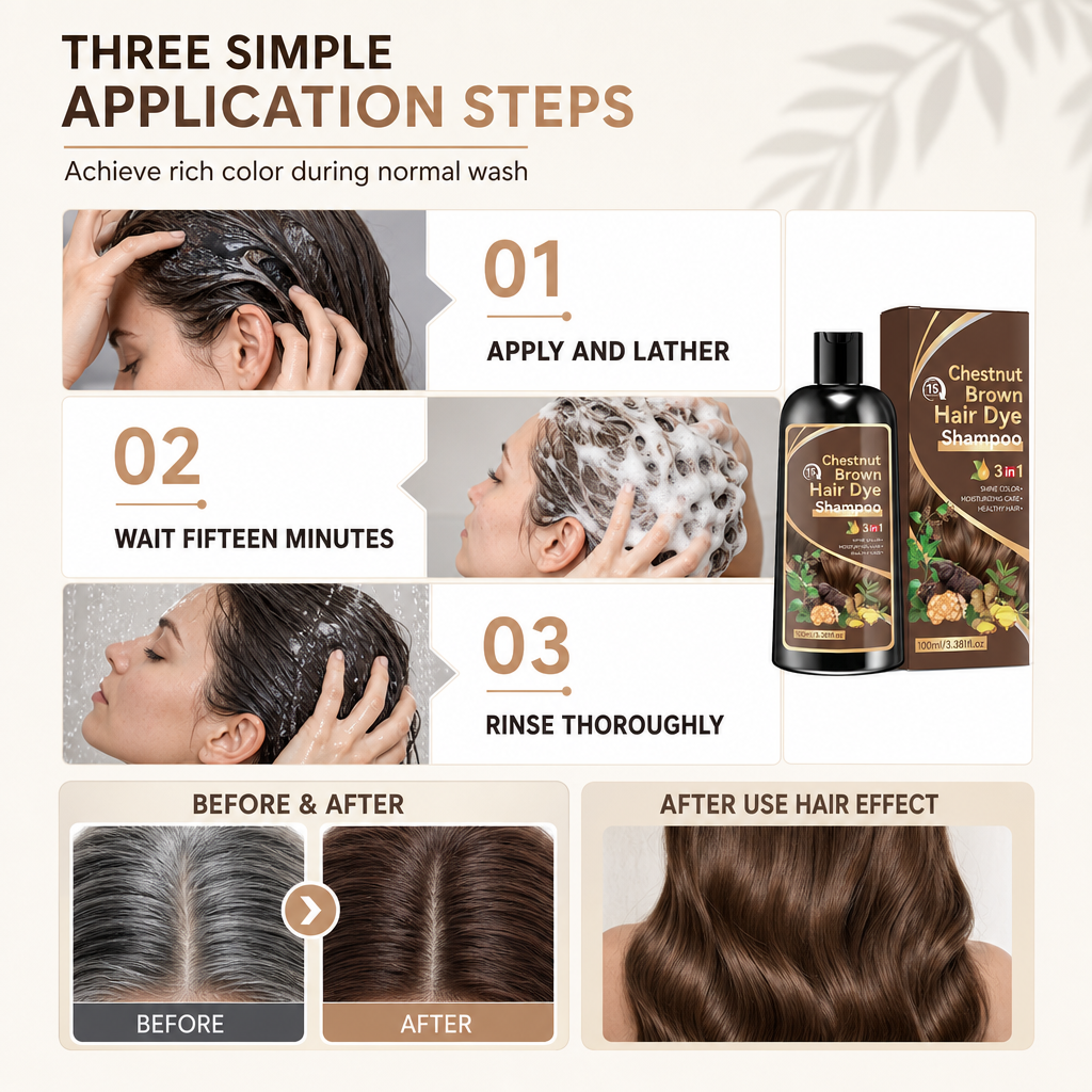 Shampoing colorant 3 en 1 aux herbes
