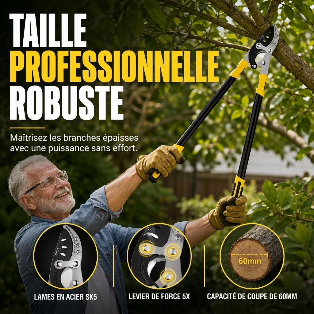 🌳 50% DE RÉDUCTION MAINTENANT ! ✂️ Sécateurs épais pour jardin – Levier à effet compound, acier trempé et aluminium de qualité aviation – Pour branches épaisses et arbres fruitiers 💪